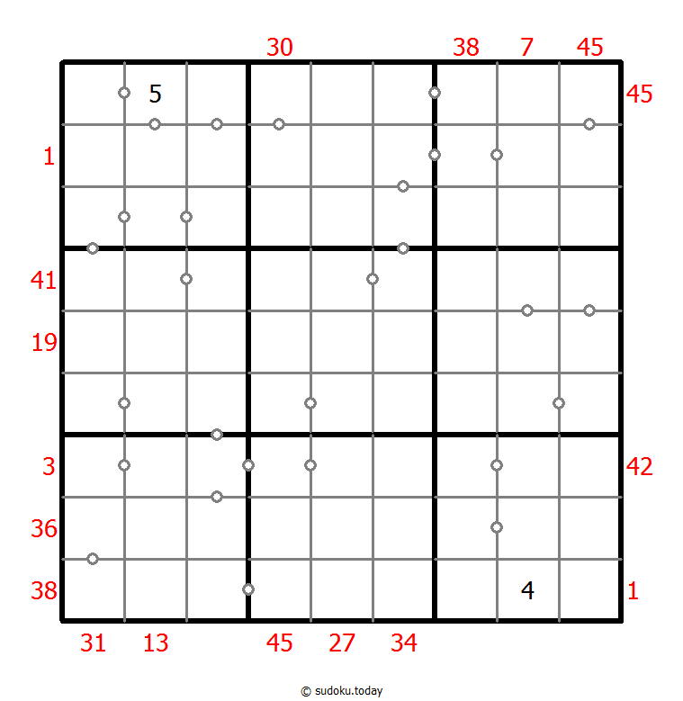 混合数独（X総計+連続）