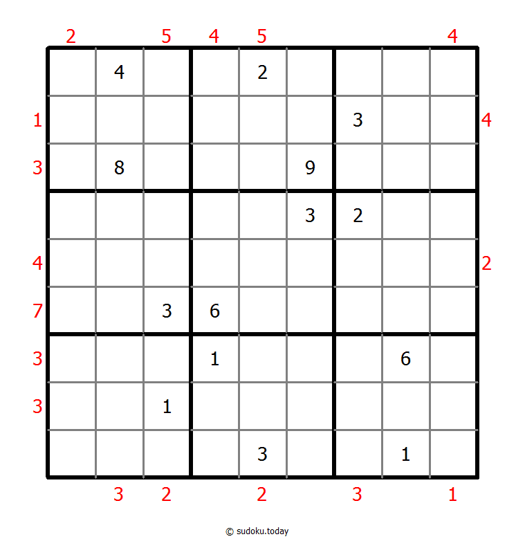 摩天楼数独 #46660