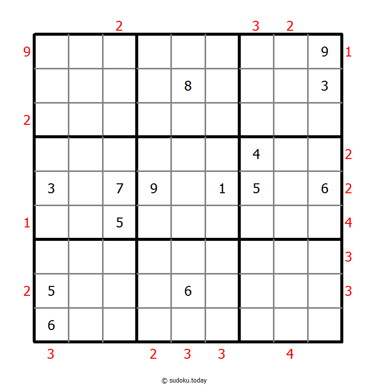 摩天楼数独 #46777