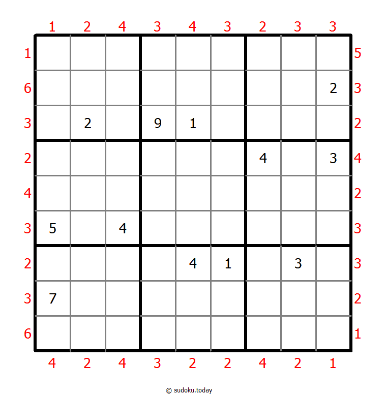 摩天楼数独 #46243