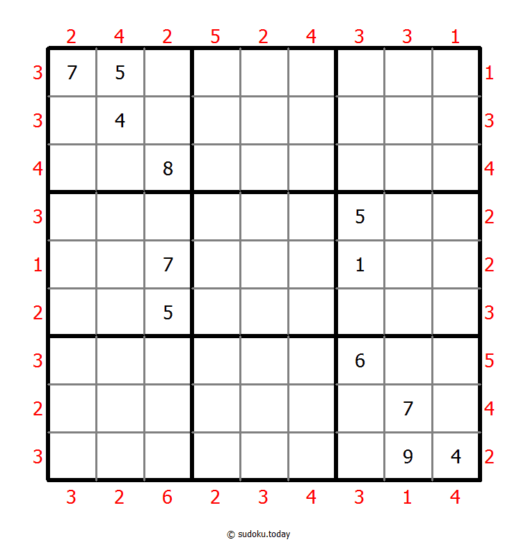 摩天楼数独 #46247