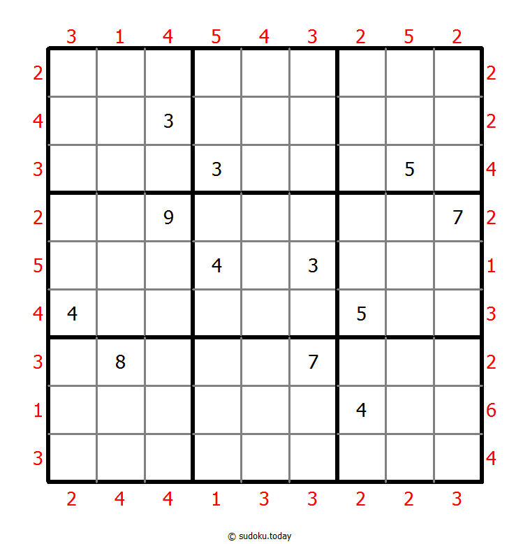 摩天楼数独 #46249