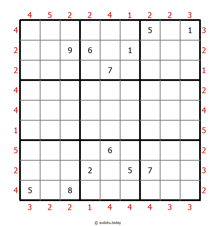 摩天楼数独 #46250