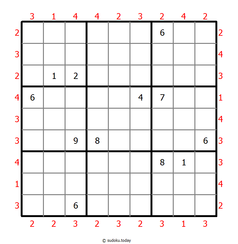 摩天楼数独 #46269