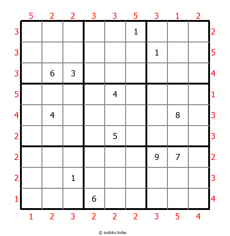 摩天楼数独 #46273
