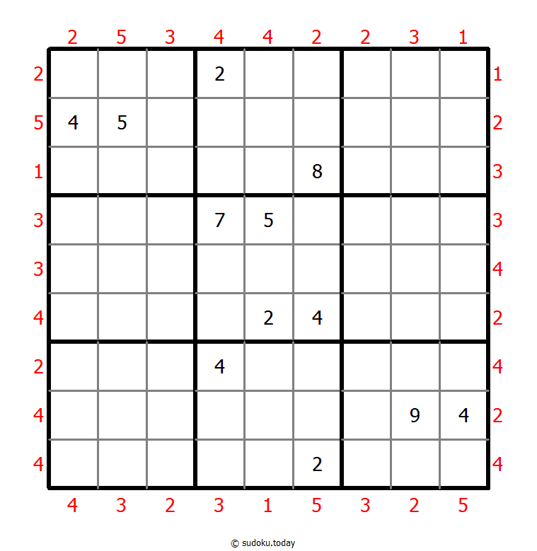 摩天楼数独 #46286