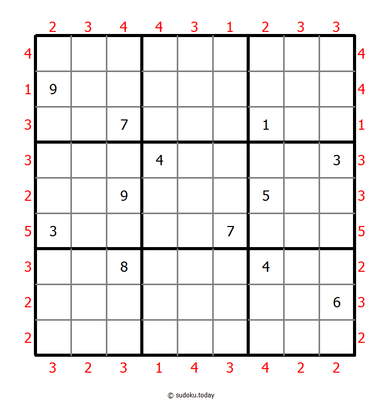 摩天楼数独 #46422
