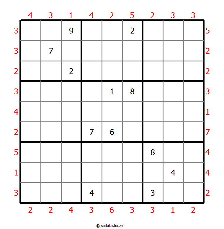 摩天楼数独 #46433