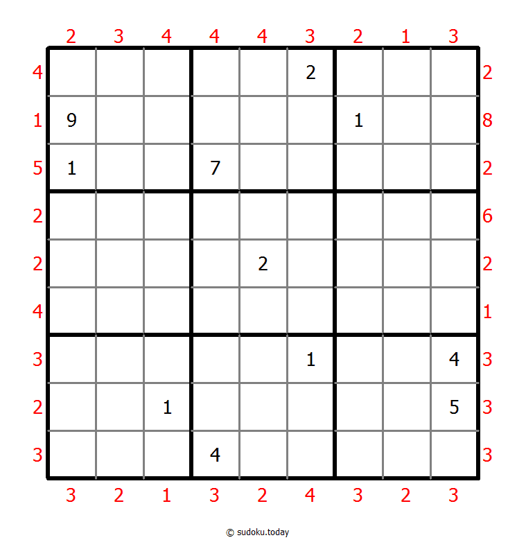 摩天楼数独 #46438