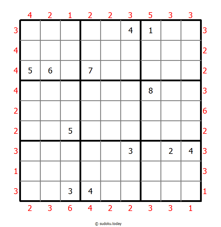 摩天楼数独 #46475