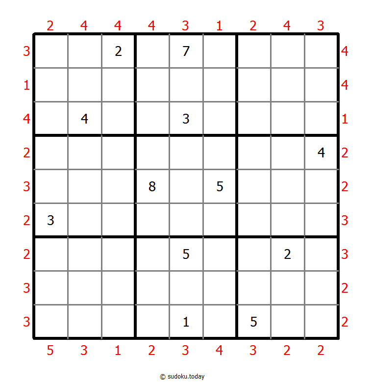摩天楼数独 #46476