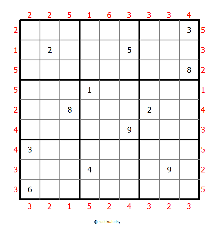 摩天楼数独 #46477