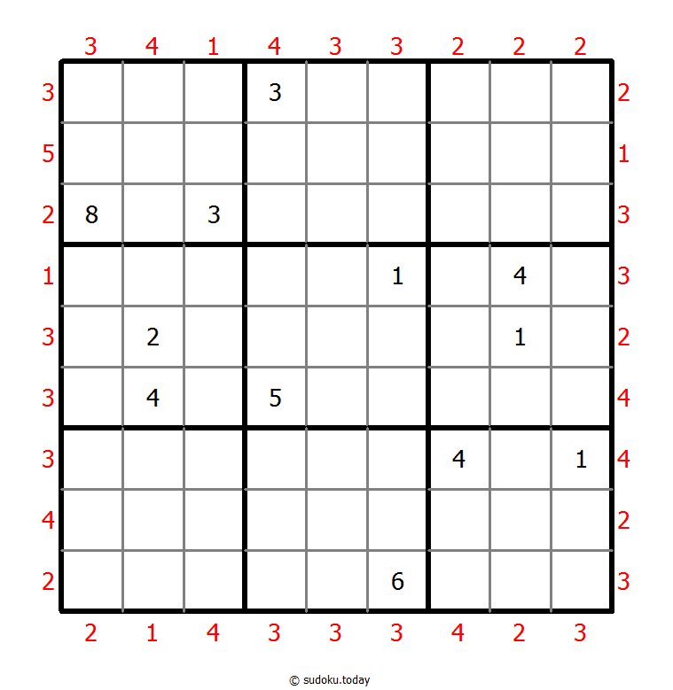 摩天楼数独 #46480
