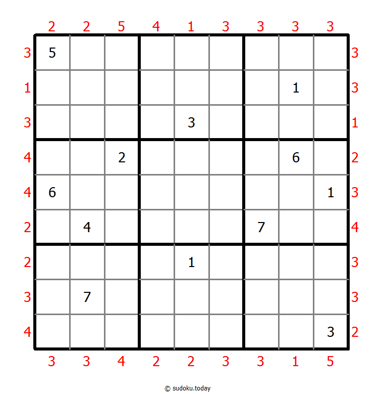 摩天楼数独 #46536