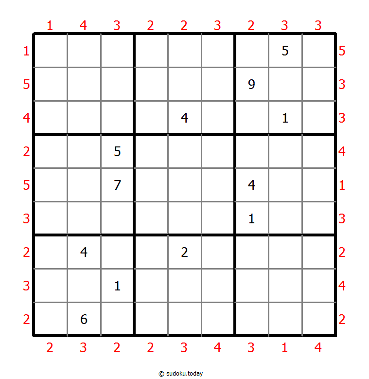 摩天楼数独 #46544
