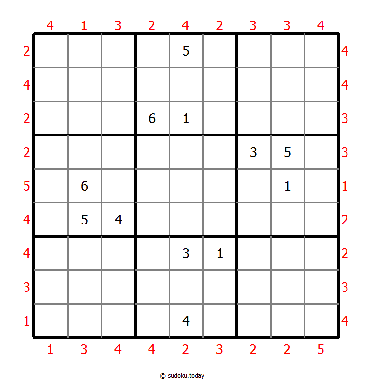 摩天楼数独 #46548