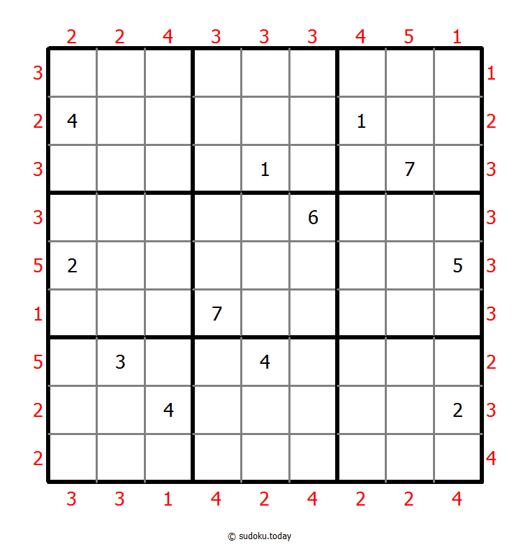 摩天楼数独 #46550