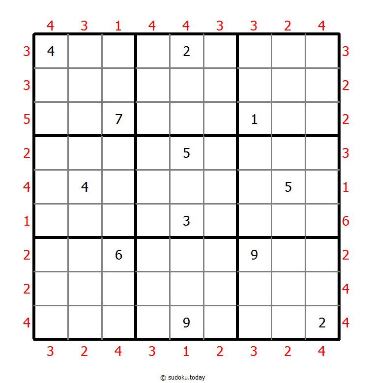 摩天楼数独 #46558