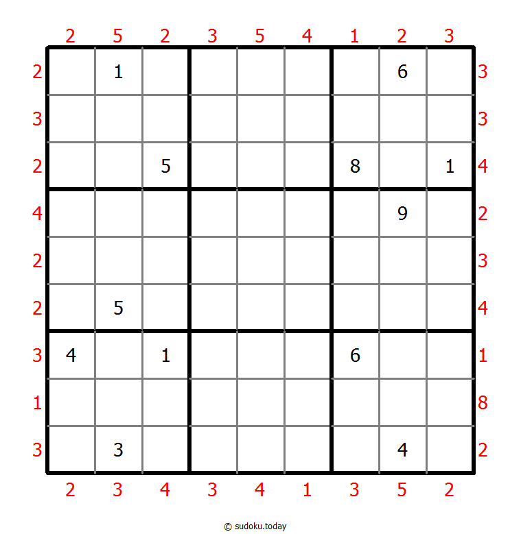 摩天楼数独 #46646