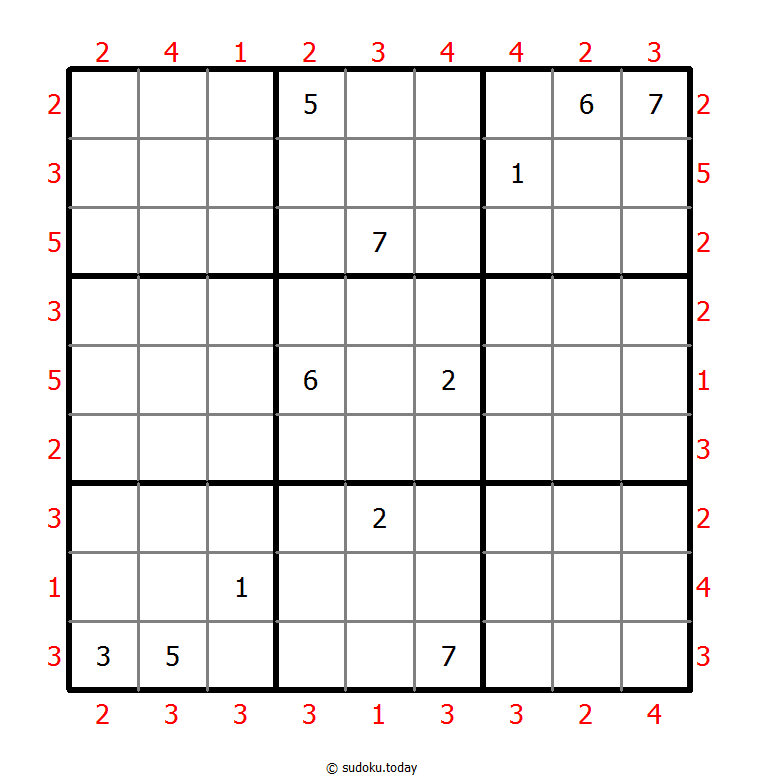 摩天楼数独 #46681