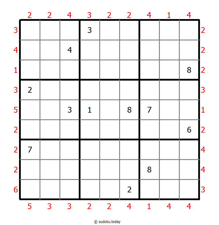 摩天楼数独 #46685