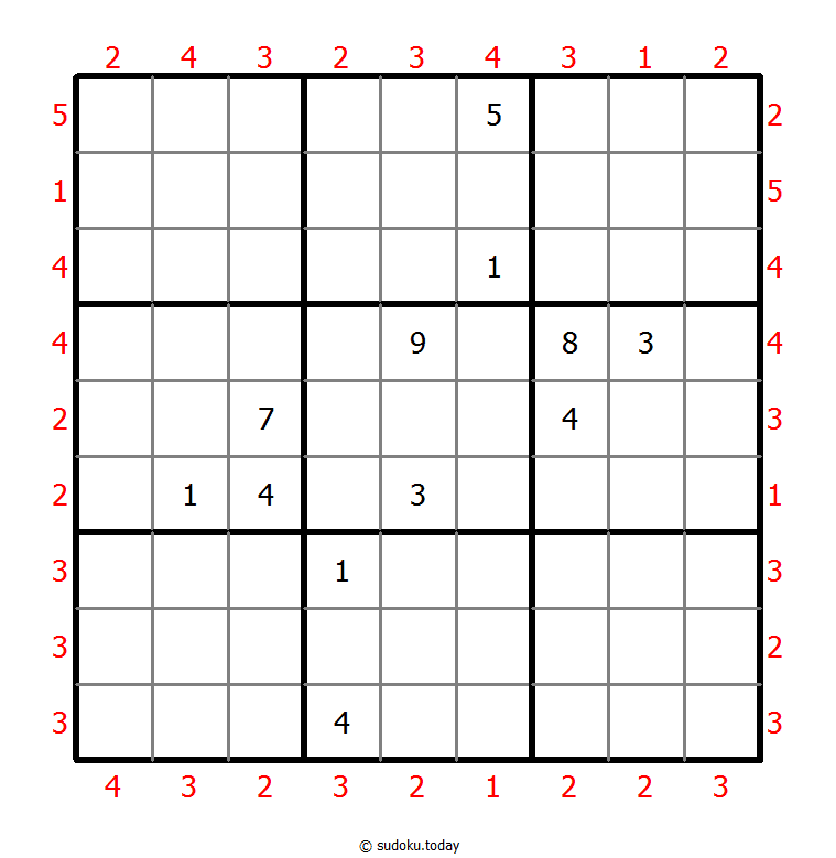 摩天楼数独 #46699