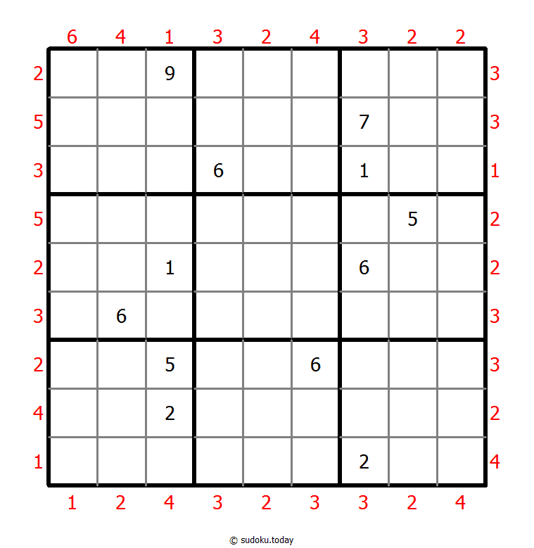 摩天楼数独 #46724