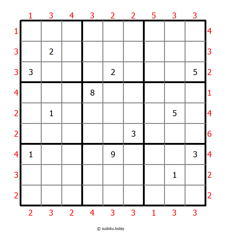 摩天楼数独 #46739