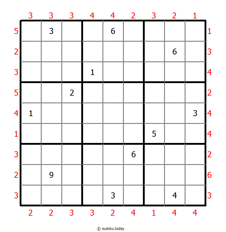 摩天楼数独 #46742