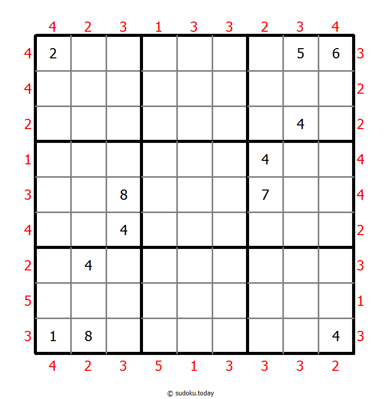 摩天楼数独 #46786