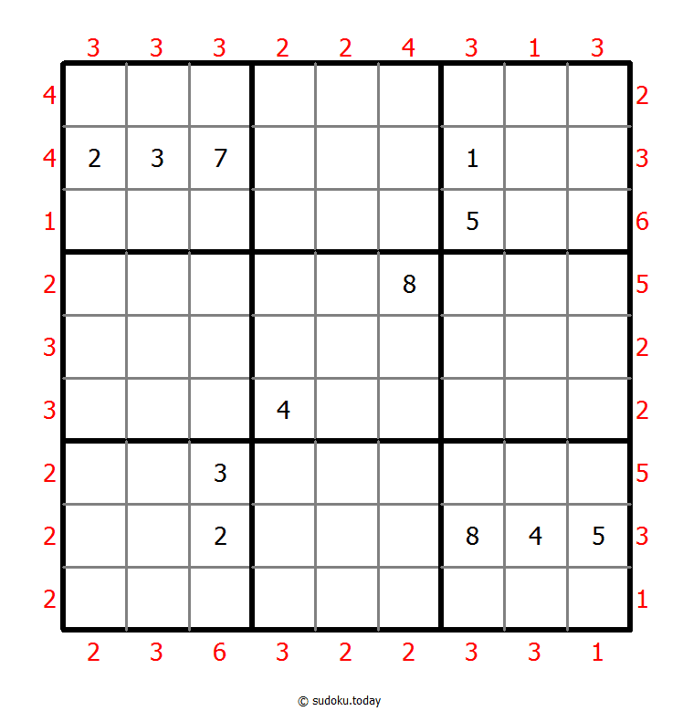 摩天楼数独 #46790