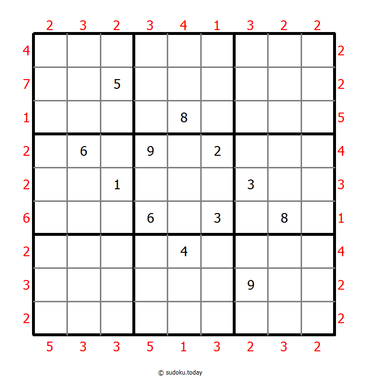 摩天楼数独 #46821