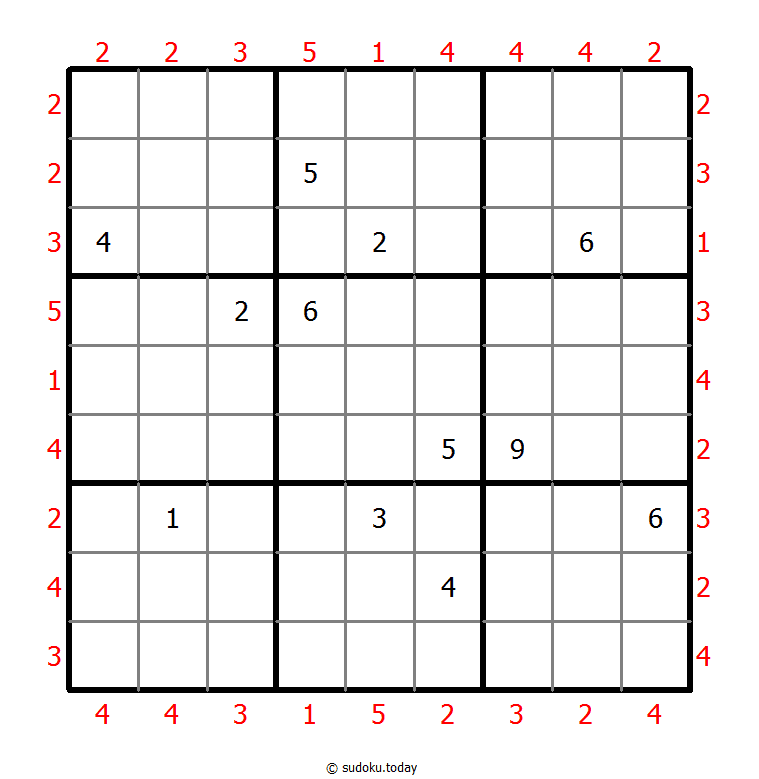 摩天楼数独 #46848
