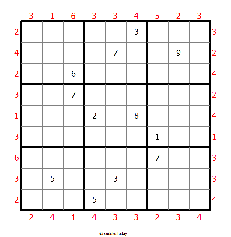 摩天楼数独 #46858