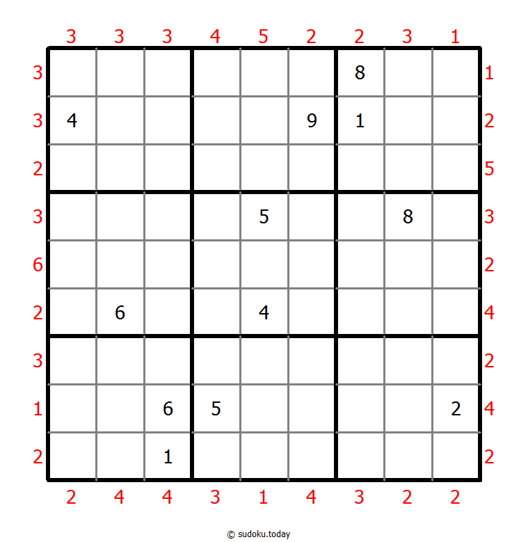 摩天楼数独 #46876