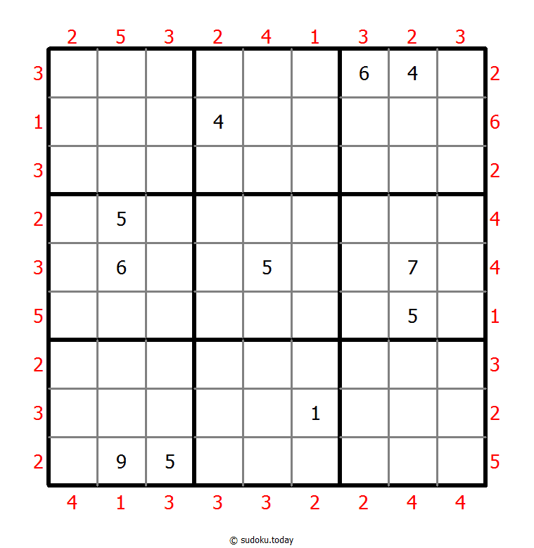 摩天楼数独 #46916