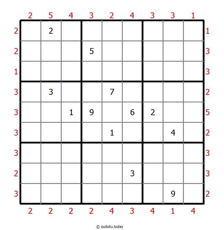 摩天楼数独 #46923
