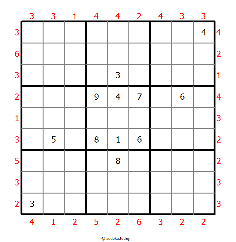 摩天楼数独 #46940