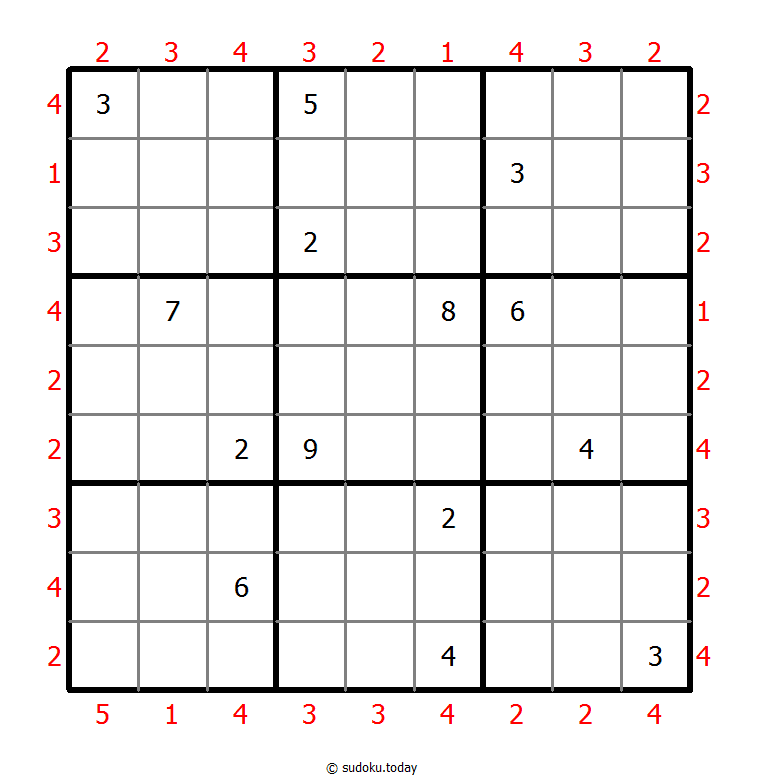 摩天楼数独 #46975