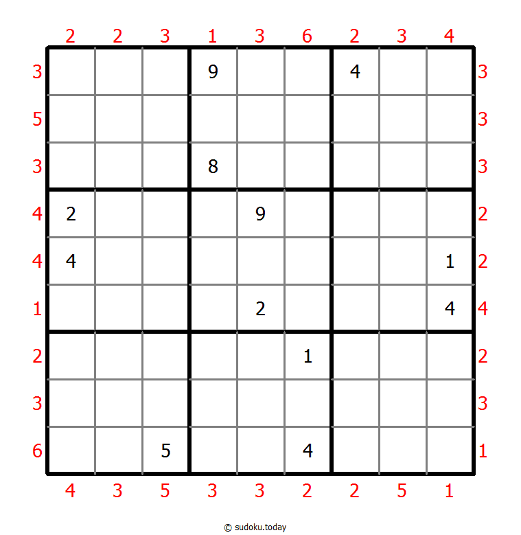 摩天楼数独 #46987
