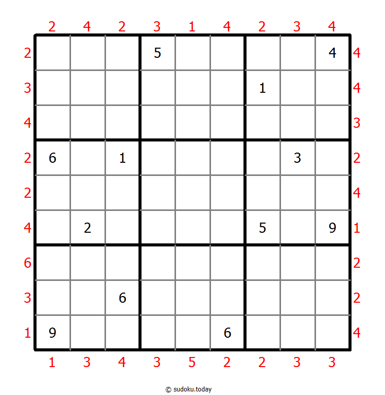 摩天楼数独 #47011