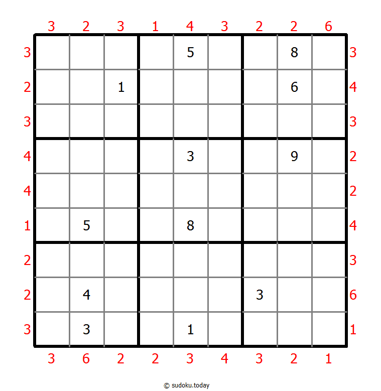 摩天楼数独 #47016