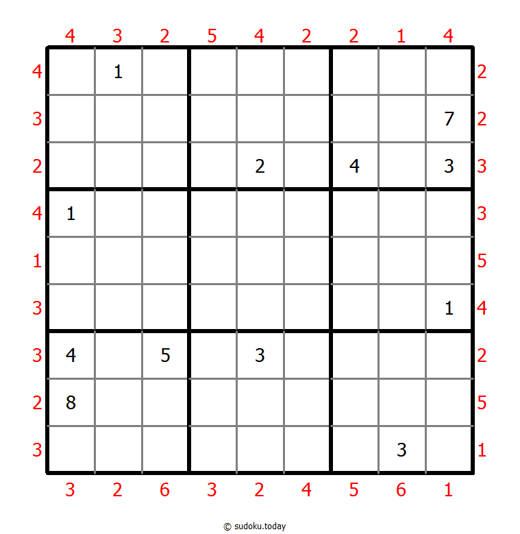 摩天楼数独 #47062