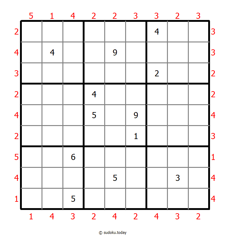 摩天楼数独 #47171