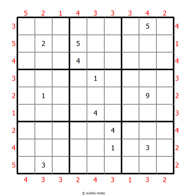 摩天楼数独 #47231