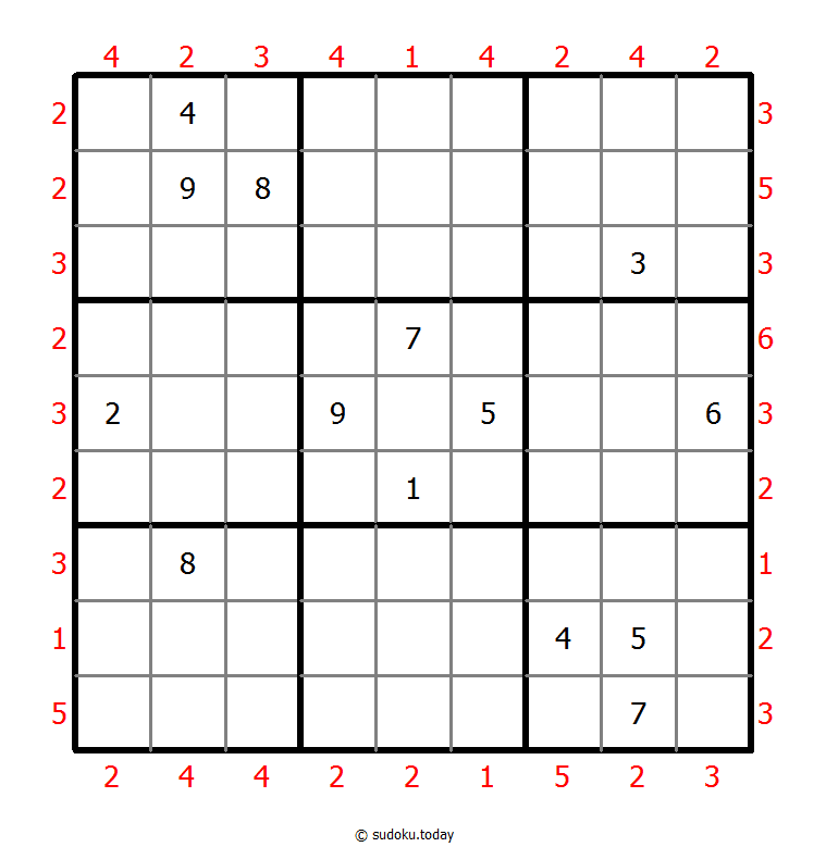摩天楼数独 #47253