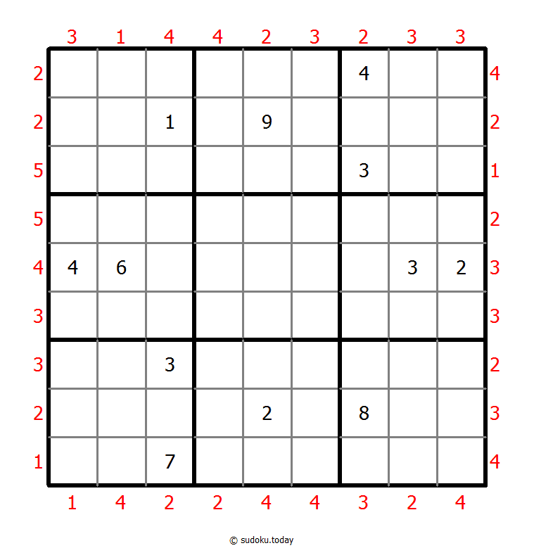 摩天楼数独 #47271