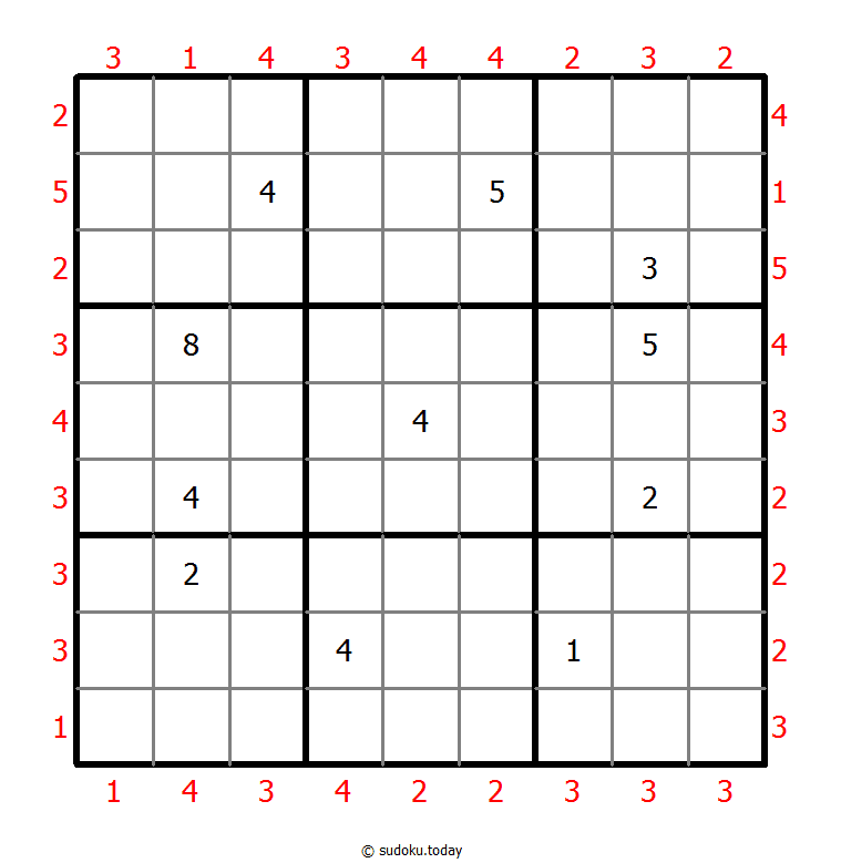 摩天楼数独 #47277