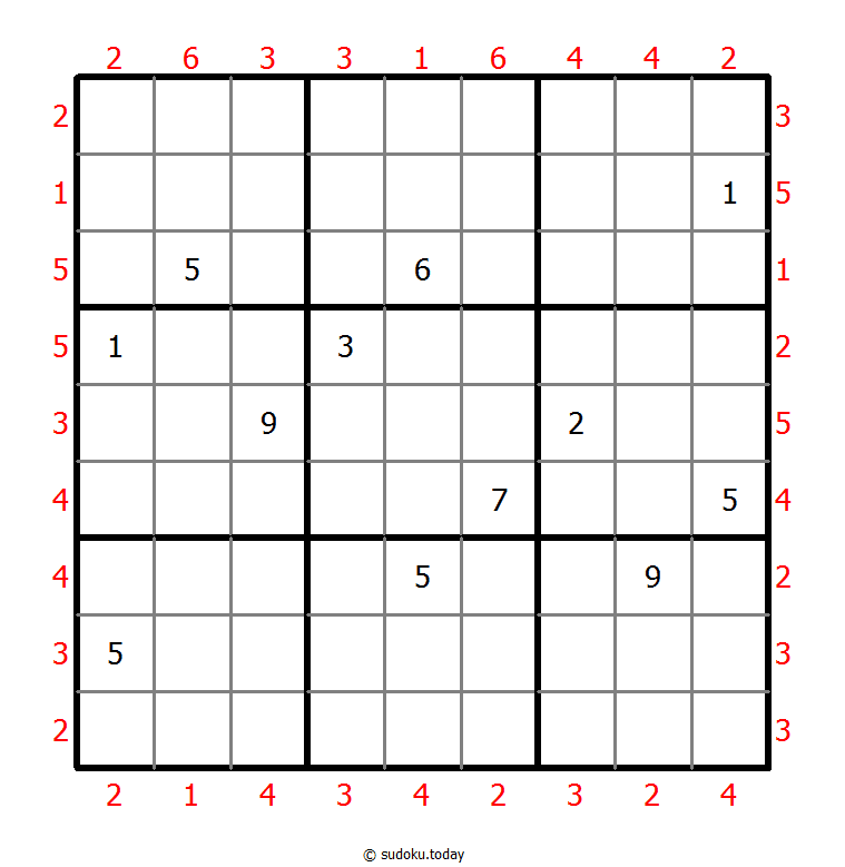 摩天楼数独 #47328
