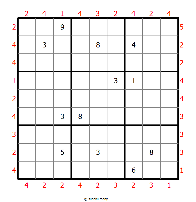 摩天楼数独 #47342